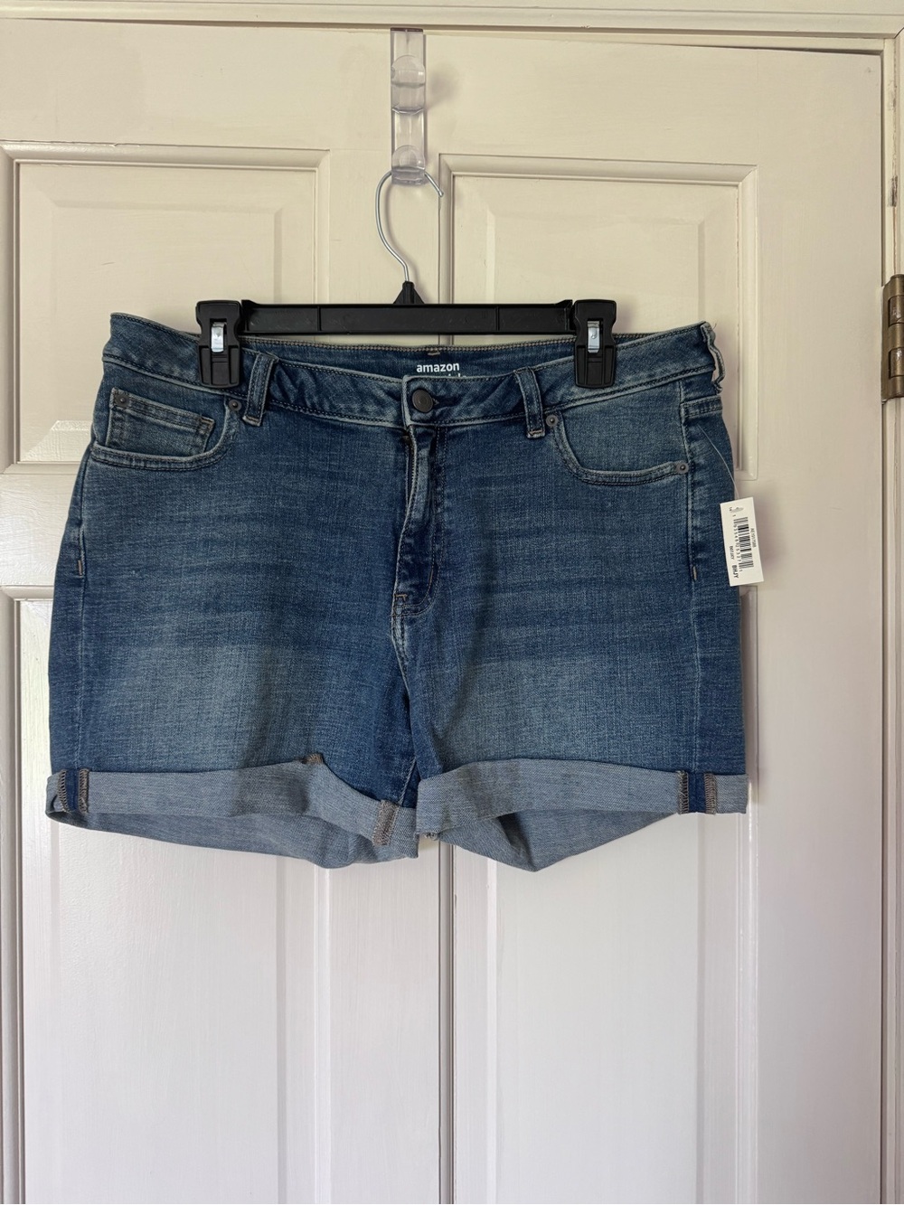 Amazon Essentials Dark Blue Rolled Hem Denim Shorts